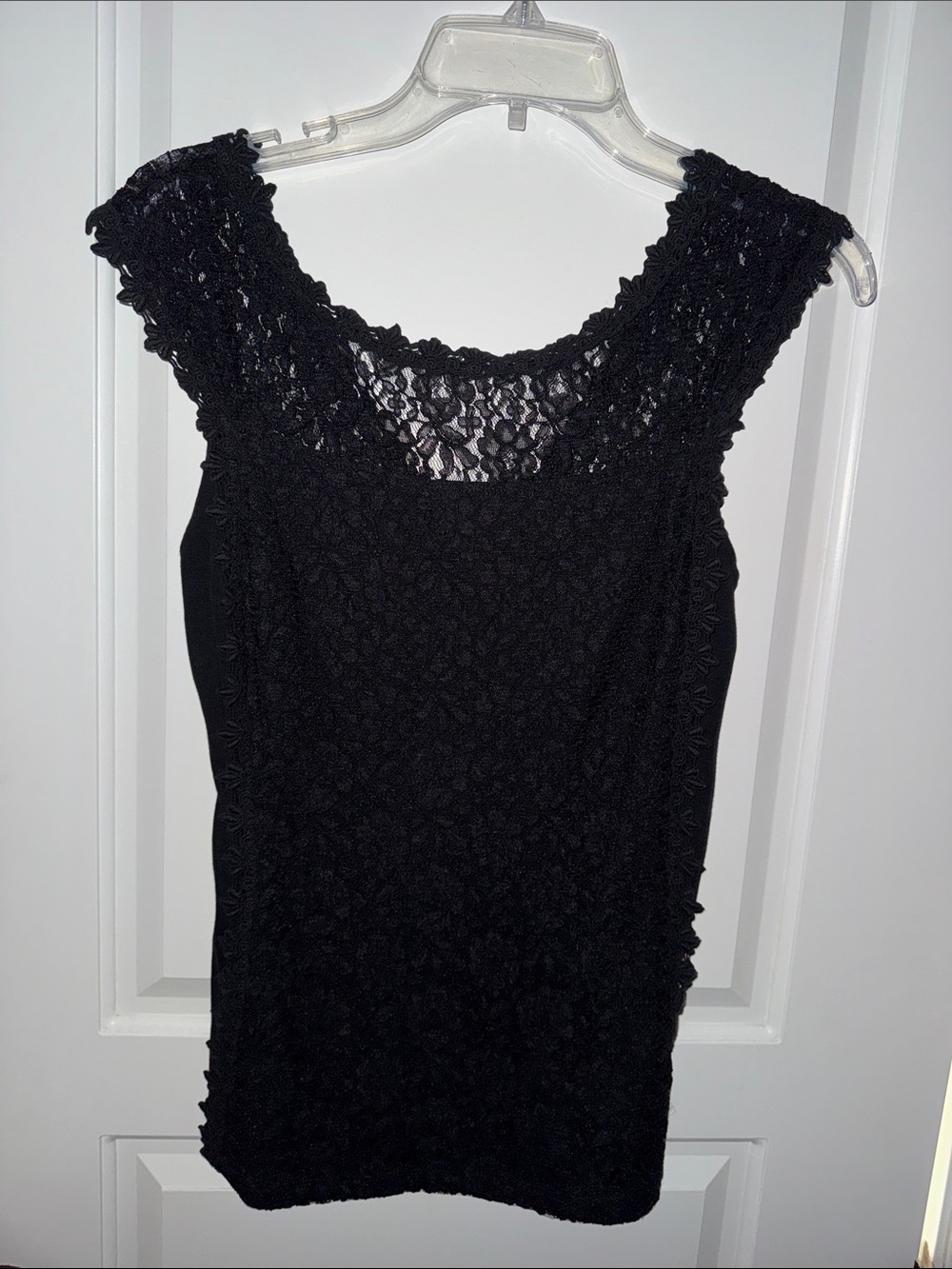 Express Black Lace Detail Sleeveless Top